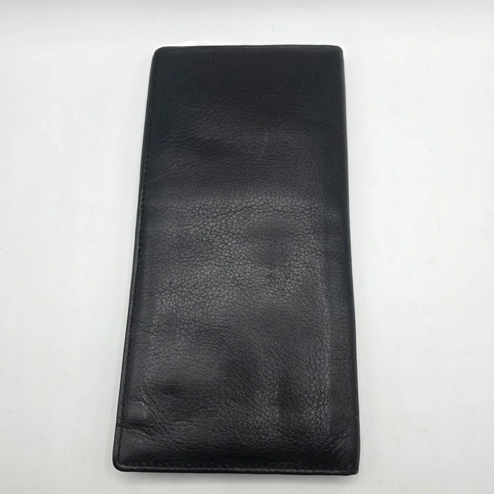 Mens Black Leather Long Secretary Wallet Slim Bifold Card Holder Organizer‎